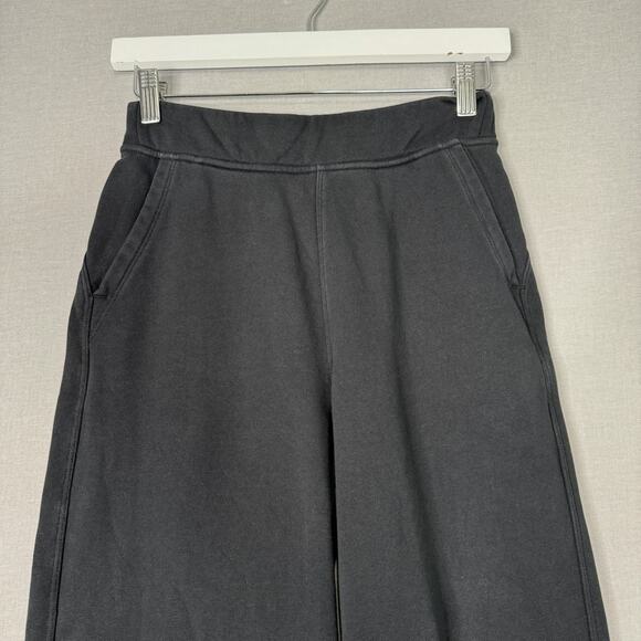 Lululemon Relaxed High-Rise Jogger Pants Womens 2 Black Cotton Terry Sweatpants - Picture 3 of 11